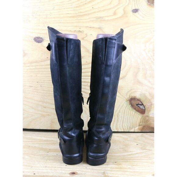 Rag and Bone Boots Womens 7 Black Suede Leather Riding Zip Up Tall Shoes - Picture 4 of 9